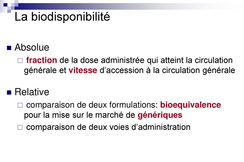 La biodisponibilité Alain Bousquet Mélou ppt télécharger